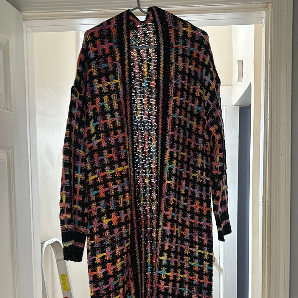 Multicolor Long Knit Cardigan - Picture 4 of 4